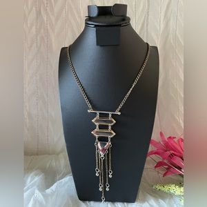 Vintage Art Deco style gold tone over head necklace